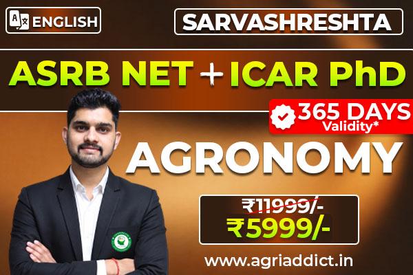 AGRONOMY PAID ONLINE MASTER COURSE FOR ASRB NET/SMS/STO/ICAR AICE PhD cover