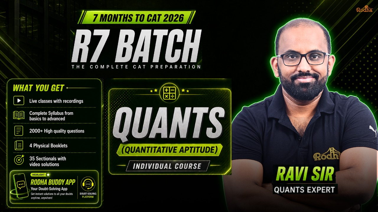 CAT 2026 | Batch - R7 | Zero to Zenith QUANTITATIVE APTITUDE by RAVI SIR for CAT 2026 cover
