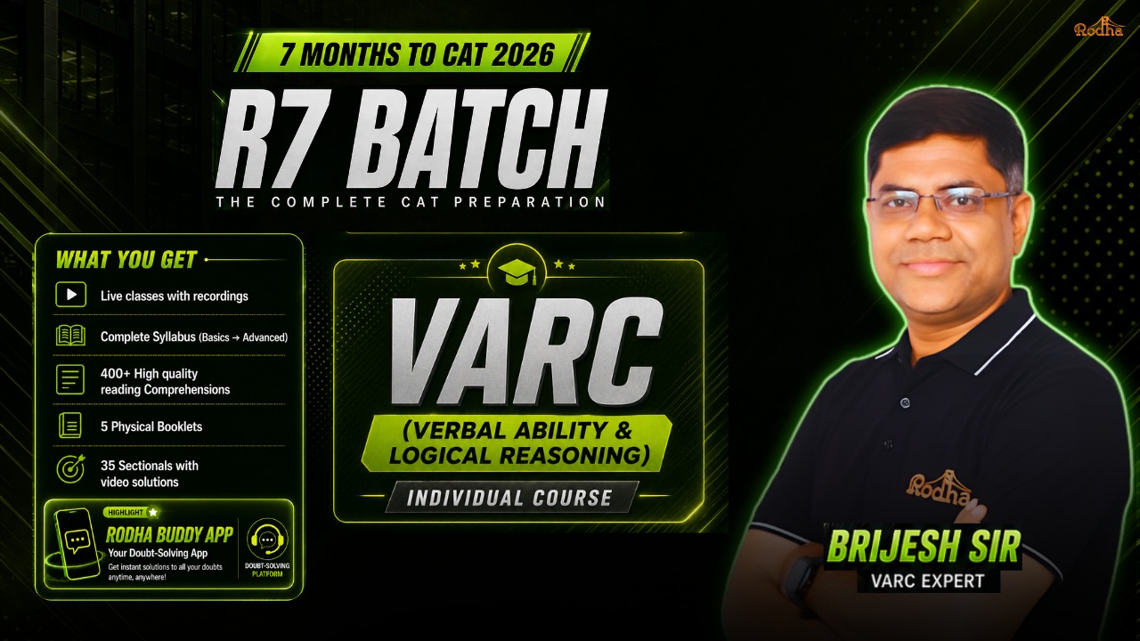 CAT 2026 | Batch - R7 | Zero to Zenith VARC by BRIJESH SIR for CAT 2026 cover