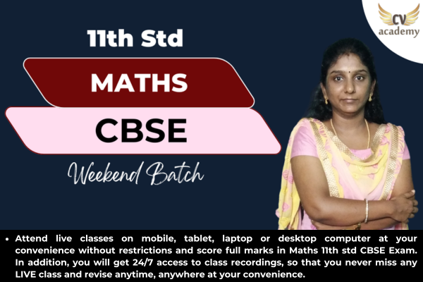 11th Std Maths - CBSE (Weekend Batch) cover
