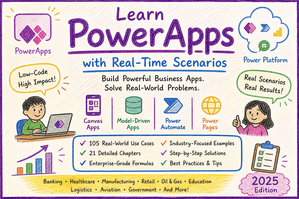 Learn PowerApps Concepts with Real-Time Scenarios (Ebook) cover