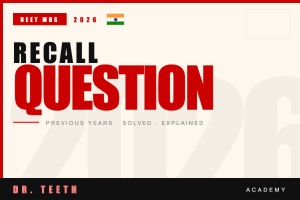 NEET MDS 2026 Recall Questions cover