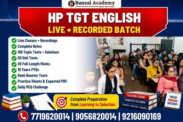 HP PGT ENGLISH LIVE BATCH