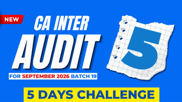 CA Inter Audit 5 Days Challenge for September 2026 Batch 19 cover