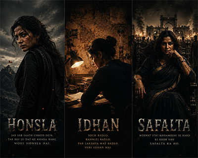 From Stuck to Dhurandhar - The Honsla–Indhan–Safalta cover