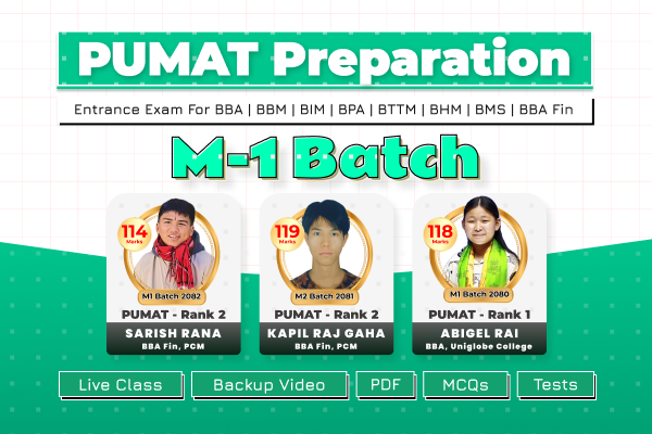 PUMAT Preparation Classes - M1 Batch - Jestha 2083 cover