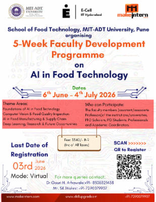 Faculty Development Programme: AI in Food Technology: MIT-ADT University cover