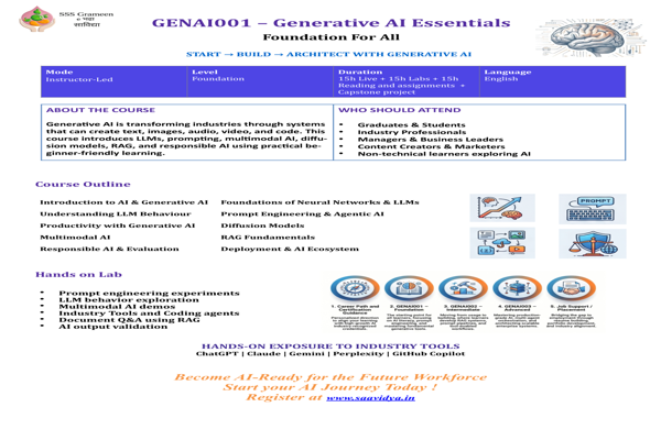GENAI001 : Generative AI Essential - Foundation for all cover