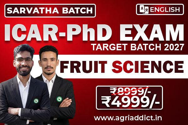 FRUIT SCIENCE PAID ONLINE MASTER COURSE FOR ICAR AICE PhD (JRF/SRF) 2027 cover