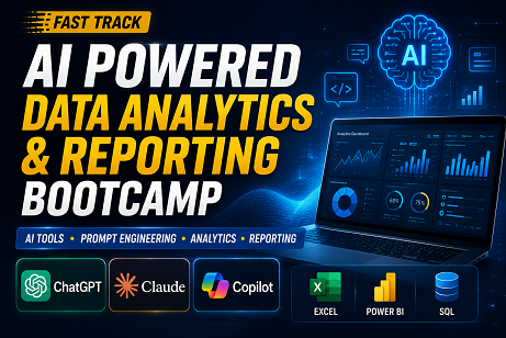 Fast Track AI Powered Data Analytics & Reporting Bootcamp cover