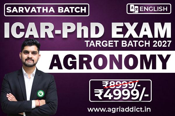 AGRONOMY PAID ONLINE MASTER COURSE FOR ICAR AICE PhD (JRF/SRF) 2027 cover