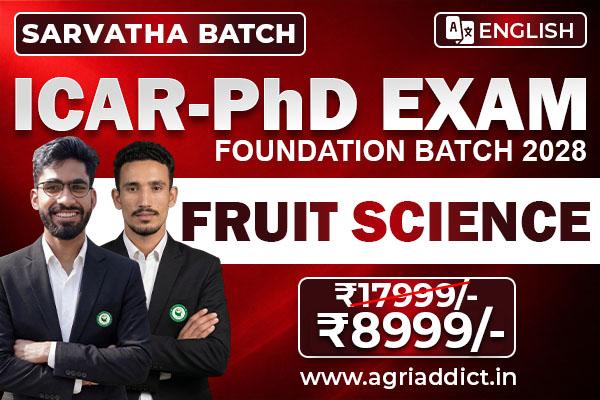 FRUIT SCIENCE PAID ONLINE MASTER COURSE FOR ICAR AICE PhD (JRF/SRF) 2028 cover