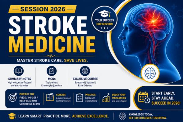 STROKE MEDICINE Summary notes, MCQs, session 2026 Subject Exclusive Course cover