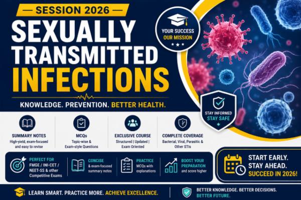 SEXUALLY TRANSMITTED INFECTIONS Summary notes, MCQs, session 2026 Subject Exclusive Course cover