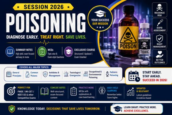 Poisoning Summary notes, MCQs, session 2026 Subject Exclusive Course cover
