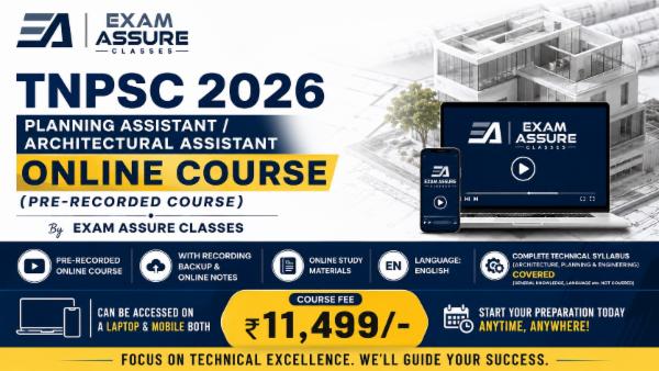Online Course for TNPSC 2026-Planning Assistant / Architectural Assistant by Exam Assure Classes (Pre-Recorded Course) cover