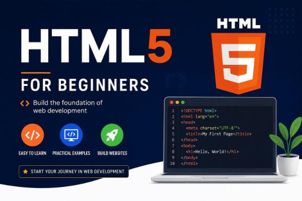 HTML5 for beginners cover