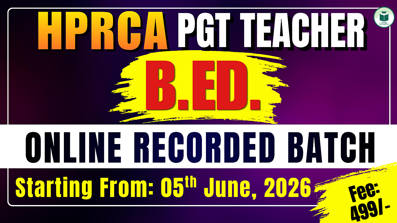 HPRCA PGT Teacher B. ED Online Recorded Batch cover