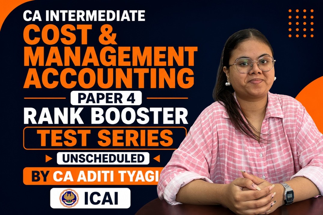 CA Intermediate Cost & Management Accounting | Rank Booster Test Series | Paper 4 | Unscheduled | ICAI | Sep 2026 & Jan 2027 |CA Aditi Tyagi cover