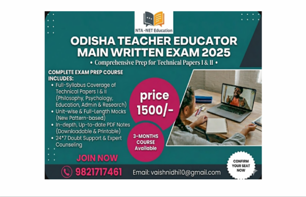 Odisha Staff Selection Commission (OSSC) Combined Post Graduate Level (CPGL) || FOUNDATION COURSE EDUCATION|| DETAILED SYLLABUS OF MAIN WRITTEN EXAMINATION FOR TEACHER EDUCATOR cover