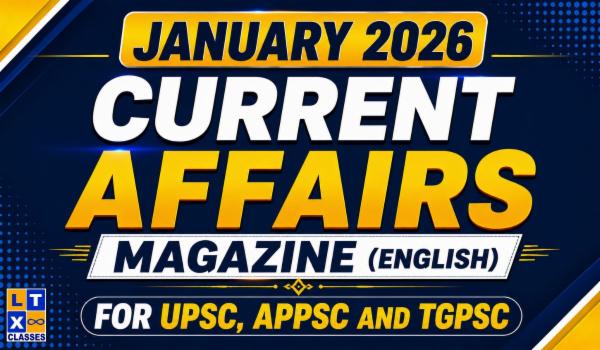 January 2026 Current Affairs Magazine (English) for UPSC, APPSC and TGPSC cover