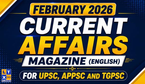 February 2026 Current Affairs Magazine (English) for UPSC, APPSC and TGPSC cover