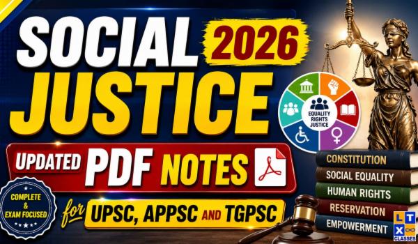 Social Justice 2026 Updated PDF Notes for UPSC, APPSC and TGPSC cover