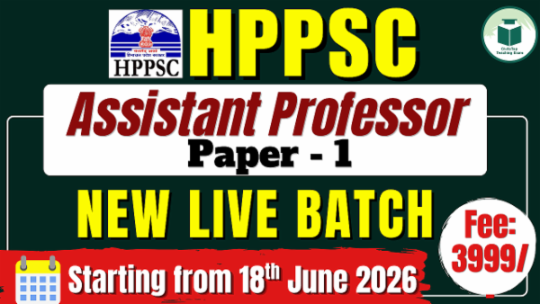 HPPSC | Assistant Professor | PAPER- I | Live + Recorded Batch cover