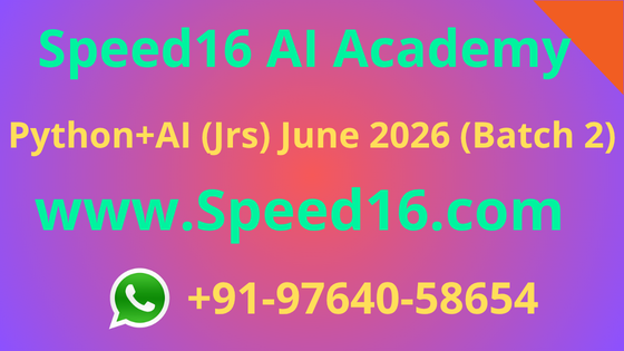 Python+AI (Jrs) June 2026 (Batch 2) Mon, Wed & Fri 10.00am EST cover