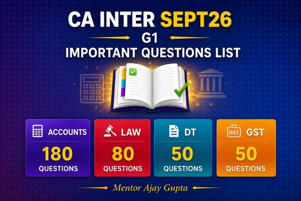 CA INTER SEPT26 G1 IMPORTANT QUESTIONS LIST cover