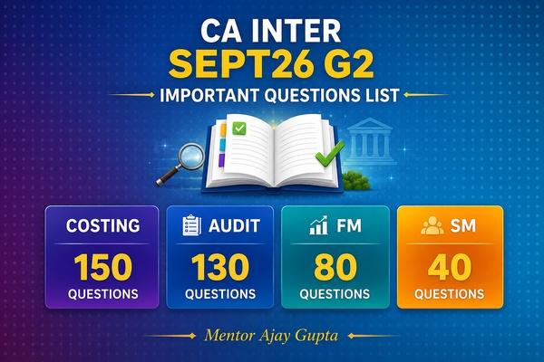 CA INTER SEPT26 G2 IMPORTANT QUESTIONS LIST cover