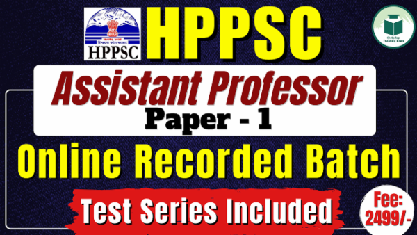HPPSC | Assistant Professor | PAPER- I | Recorded Batch cover