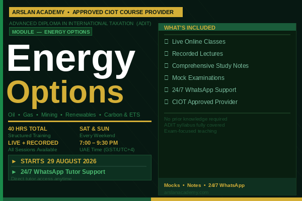 ADIT Module 3 - Energy Options by Arslan Academy cover
