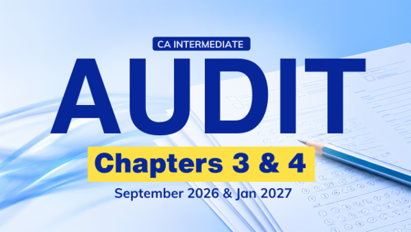 CA Inter Audit Test of Chapters 3 & 4 for September 2026 & Jan 2027 cover