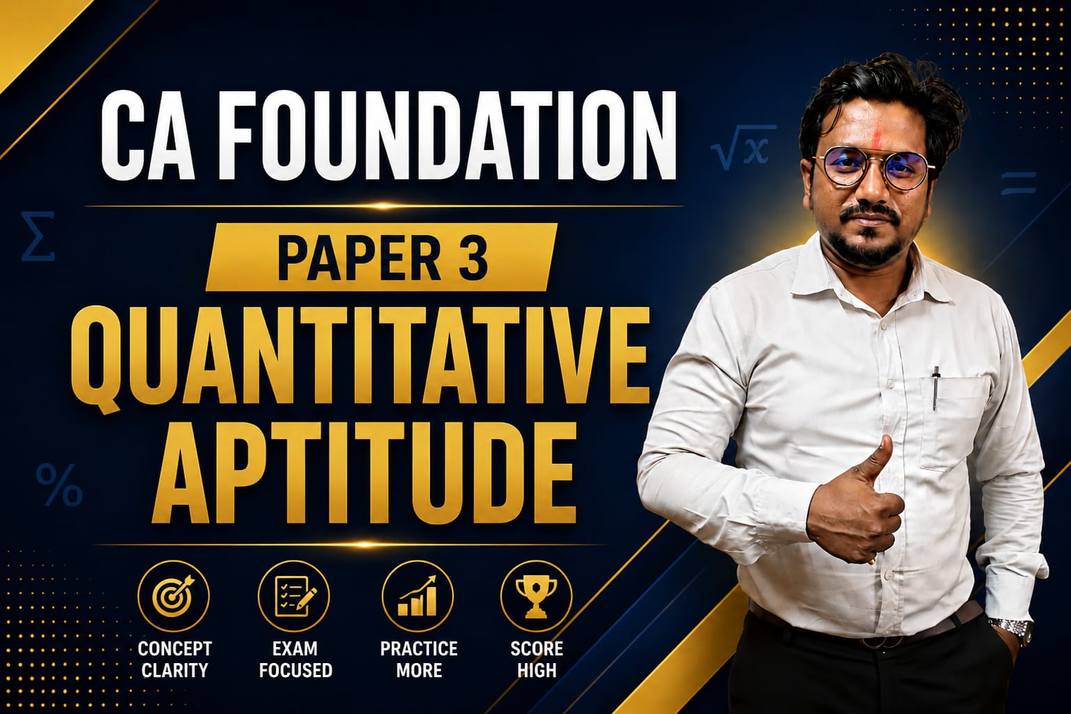 CA FOUNDATION PAPER 3 QUANTITATIVE APTITUDE cover