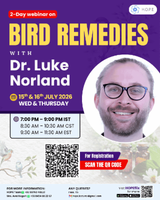 Two-day webinar on Bird Remedies  with Dr. Luke Norland. cover