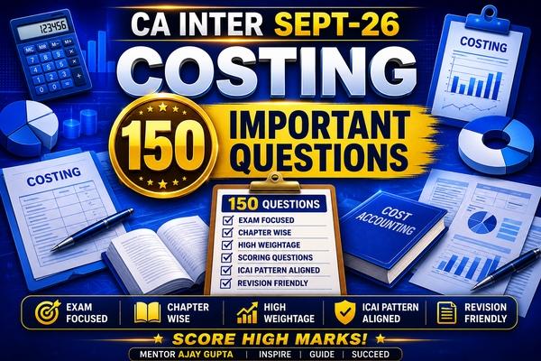 CA INTER SEPT26 COSTING IMPORTANT QUESTIONS LIST cover