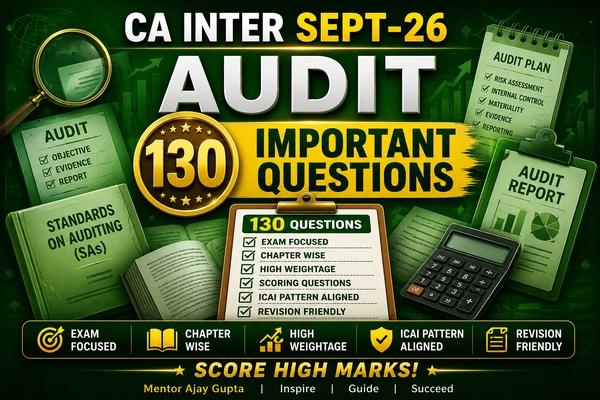 CA INTER SEPT26 AUDIT IMPORTANT QUESTIONS LIST cover