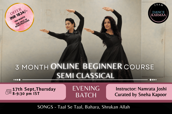3 Month Online Beginner Semi-classical Course - Evening Batch - September 2026 cover