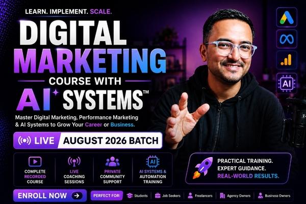 Digital Marketing Course with AI Systems August 2026 Batch cover
