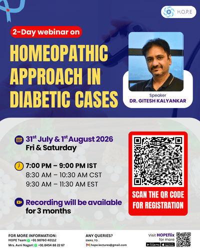 Homoeopathic Approach in Diabetic Cases by Dr. Gitesh Kalyankar cover