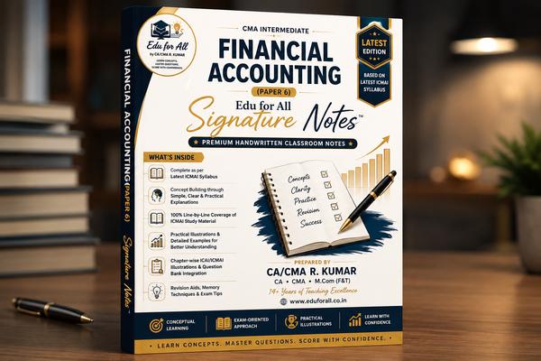Signature Handwritten Notes | CMA Intermediate – Financial Accounting (Paper 6) | Latest ICMAI Syllabus | Edu for All cover