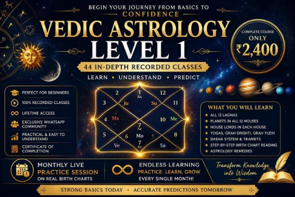 Vedic Astorlogy Level One 44 classes cover