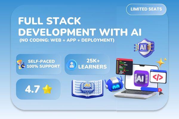 Full Stack Development with AI (No Coding: Web + App + LLM + Deployment) - English cover