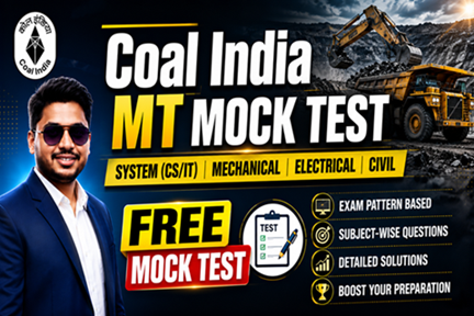 Coal India MT Mock Test | System(CS/IT), Mechanical, Electrical and Civil | Free Mock Test cover