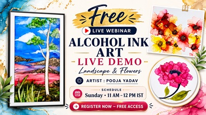 Free Alcohol Ink Art Live Demo — Landscape & Flowers cover