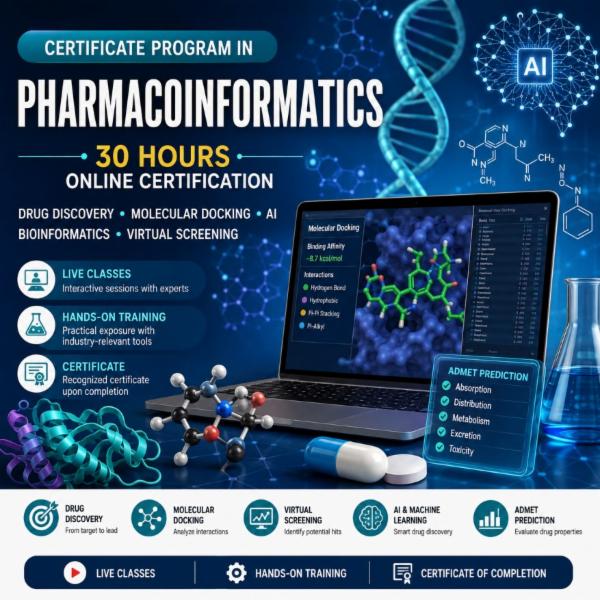 30-Hour Online Certification Course in Pharmacoinformatic cover