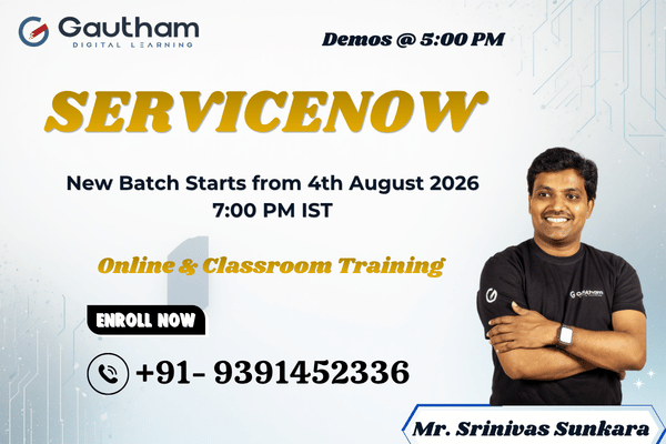 ServiceNow Live Classes : New Batch Starts from 4th August 2026 7:00 PM cover