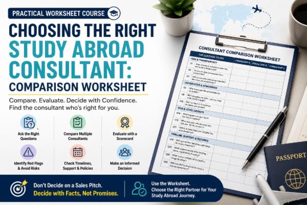 Choosing the Right Study Abroad Consultant: Comparison Worksheet cover