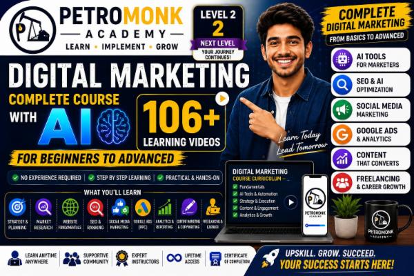 Complete Digital Marketing with AI — Beginner to Advanced-Level 2 cover